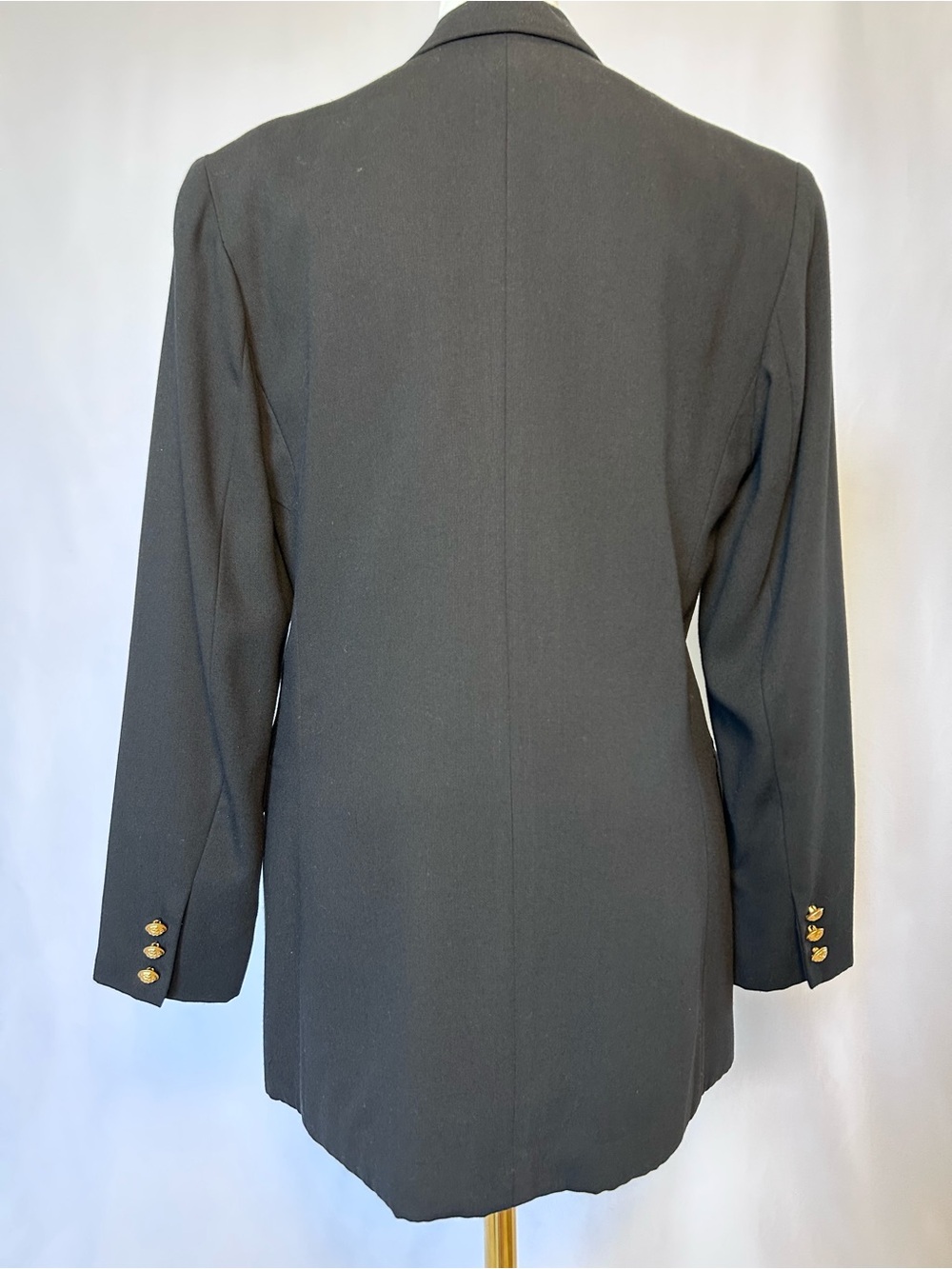 Casual Corner Signature Vintage Double Breasted Blazer Black Gold Button 8 - Picture 3 of 12